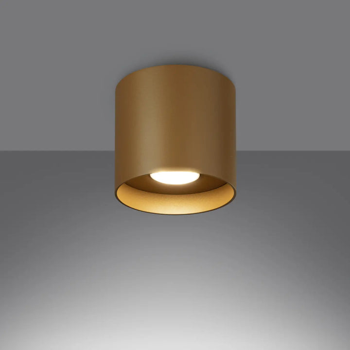Luminaire plafonnier mika allie simplicité avec finition or mat et lumière blanche chaude pour plafond mika moderne