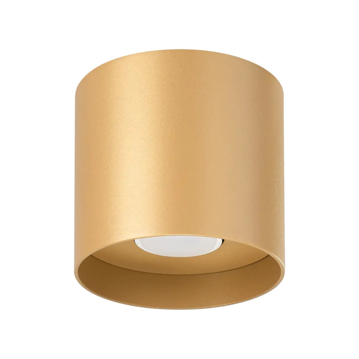Luminaire plafonnier mika or finition or cylindrique au design moderne plafond mika moderne allie simplicité