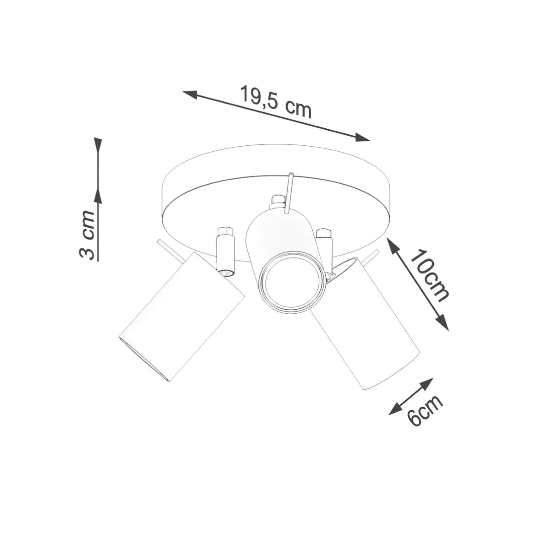 Luminaire plafonnier ring 3p vert olive avec trois spots ajustables et éclairage flexible pour minimalisme moderne