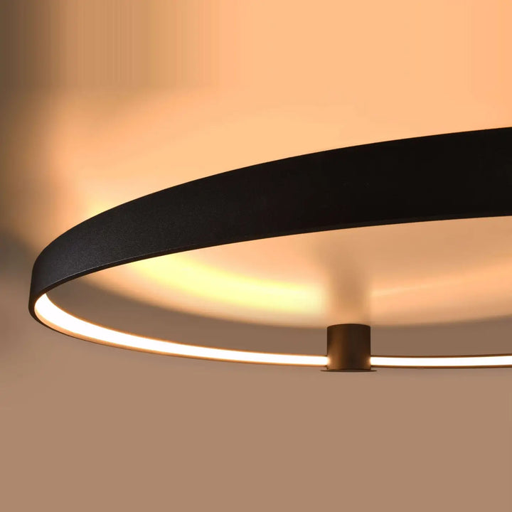 Luminaire plafonnier rio 55 noir avec design unique et efficacité lumineuse élevée en led chaude 3000k