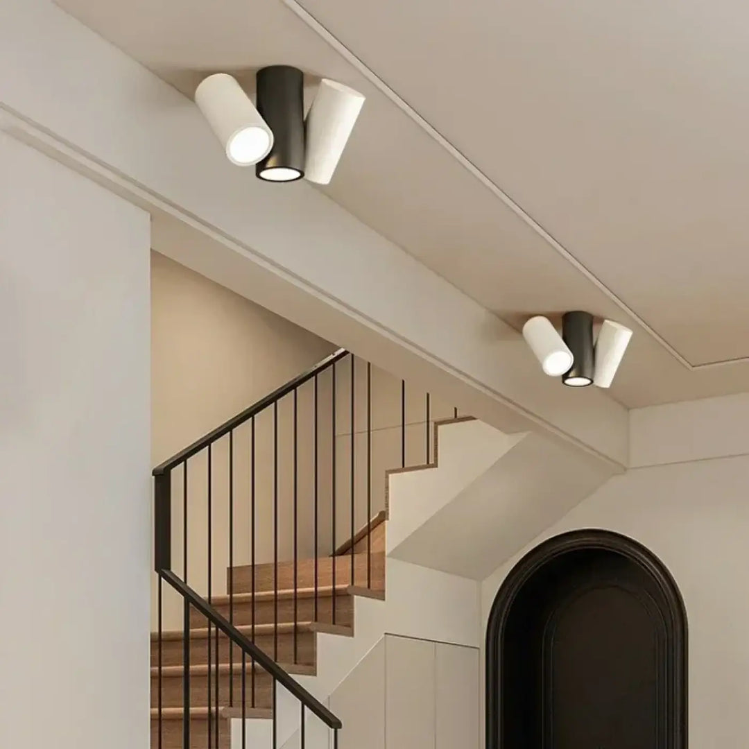 Luminaire plafonnier design minimaliste noir et blanc