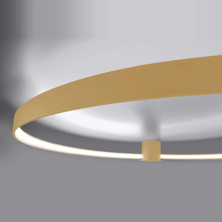 Plafonnier rio doré circulaire avec design unique et efficacité lumineuse élevée led intégrée pour intérieur moderne