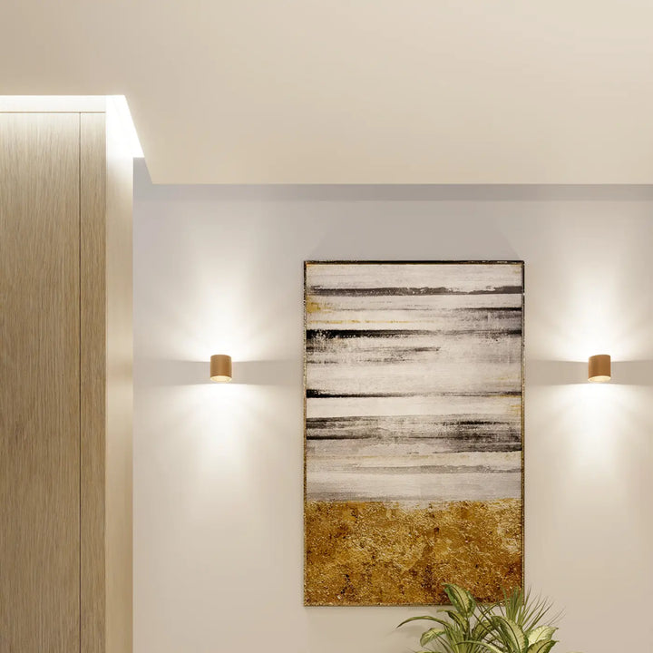Luminaire plafonnier orbis 1 présentant une décoration intérieure simple coup avec motifs abstraits noirs blanc et or