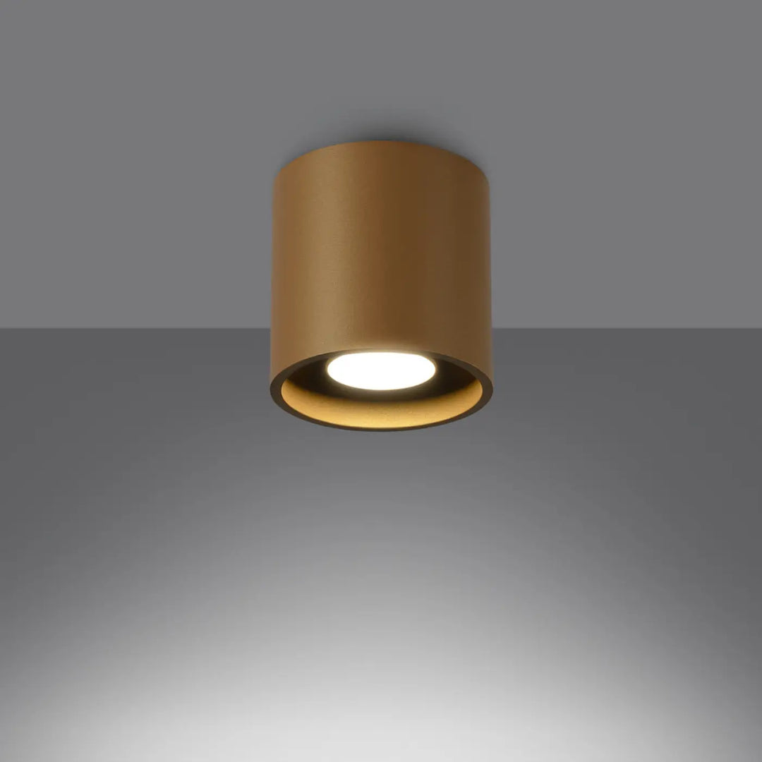Luminaire plafonnier orbis 1 or simple coup avec finition dorée cylindrique pour décoration intérieure élégante