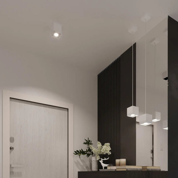 Plafonnier quad 2 blanc cube moderne montées individuellement pour une magnifique décoration minimaliste