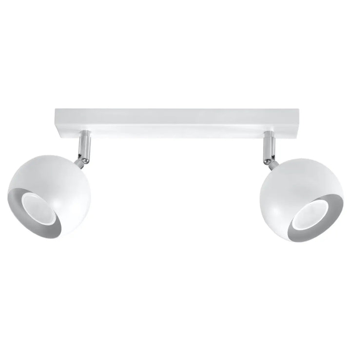Plafonnier moderne oculare 2 blanc avec spots oculare sphériques et bras réglables chromés design original