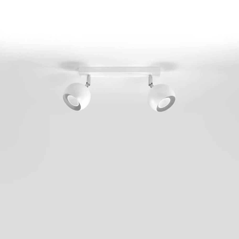 Plafonnier moderne oculare 2 blanc avec spots sphériques élégants et design original pour éclairage intérieur