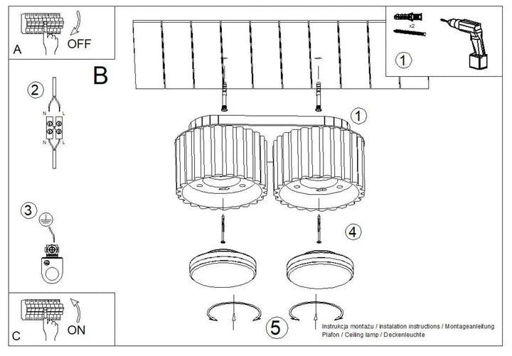 Luminaire plafonnier aura 2 beige avec double abat-jour cylindrique et forme unique inspirée pour une ambiance élégante