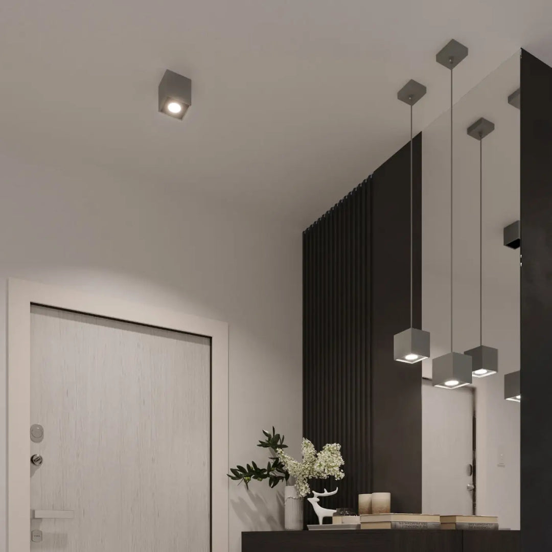 Luminaire plafonnier quad 2 gris avec spots montées individuellement pour une magnifique décoration moderne