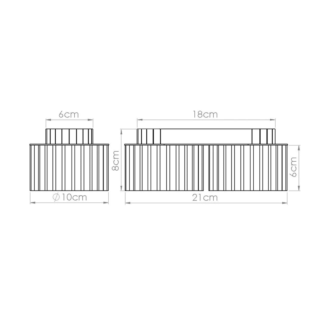 Deux vases décoratifs cylindriques luminaire plafonnier aura 2 outremer avec forme unique inspirée et finition mate