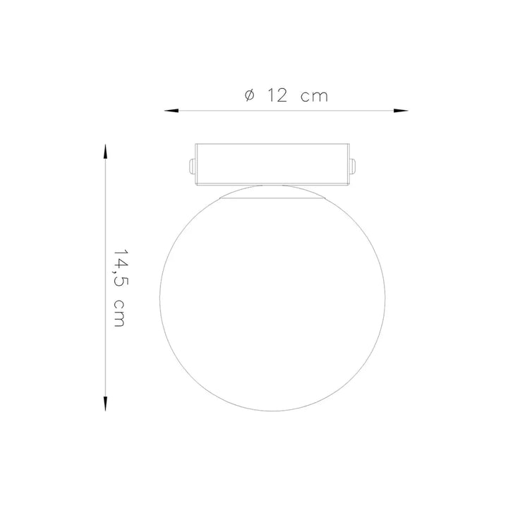 Luminaire plafonnier yol i 1 noir avec plafon yoli circulaire 12 cm diamètre et hauteur 14,5 cm classe à part
