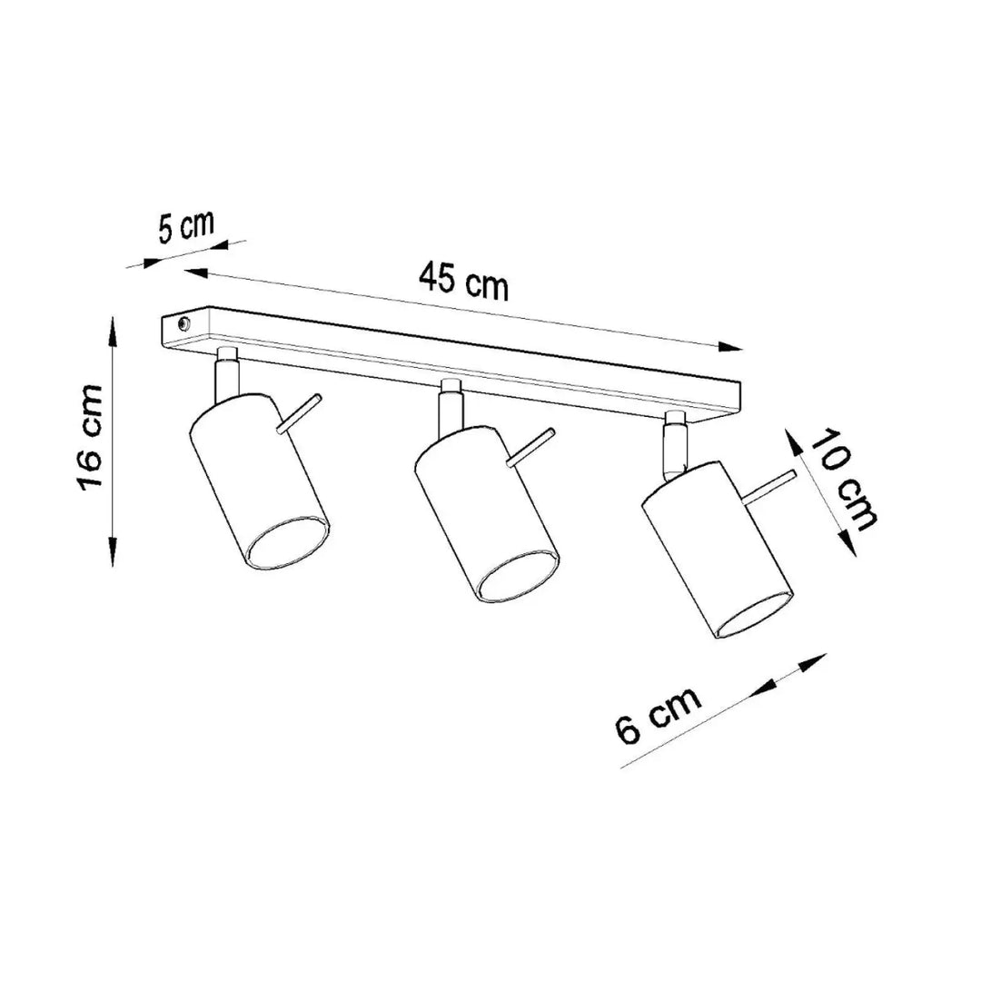 Luminaire plafonnier ring 3 gris avec trois cylindres métalliques modernes que vous pouvez facilement installer