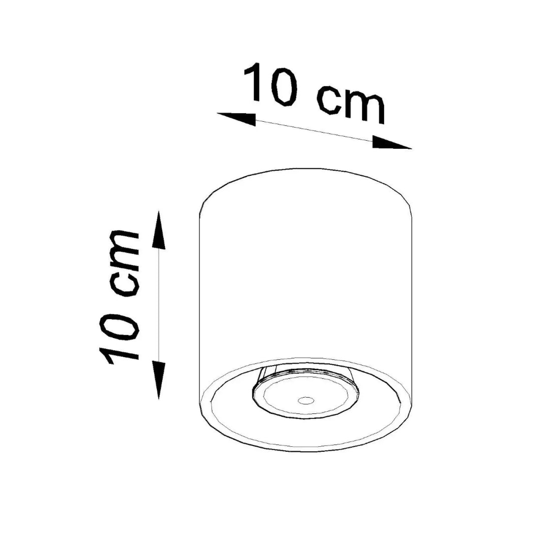Luminaire plafonnier orbis 1 gris en bois naturel cylindrique minimaliste de 10 cm de diamètre et hauteur moderne