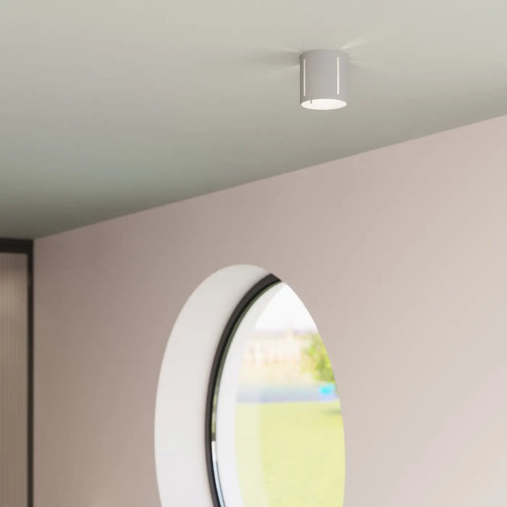 Luminaire plafonnier inez gris avec design cylindrique blanc minimaliste pour un plafonnier moderne et spectacle lumineux