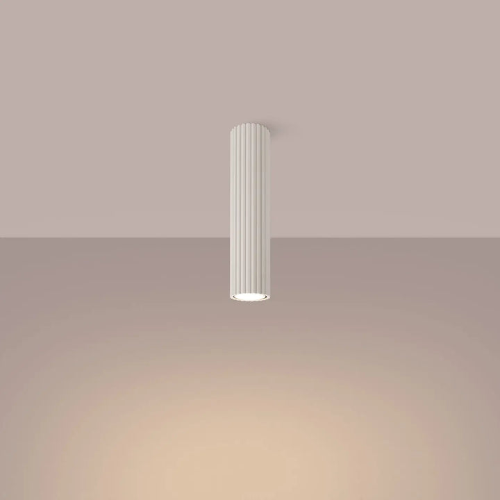 Plafonnier karbon allie design minimaliste beige cylindre flûté avec ampoules gu10 interchangeables et lumière chaude