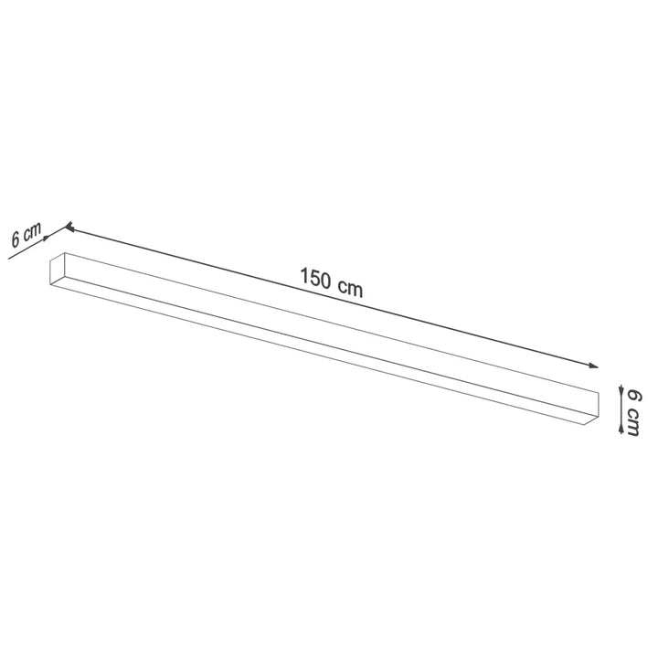 Luminaire plafonnier pinne 150 4000k blanc avec bande led rectangulaire 150 cm minimaliste collection pinne paramètres d’éclairage