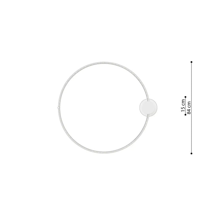Anneau porte-serviette circulaire argenté 15 cm design unique compatible modules led lampes rio noir luminaire plafonnier