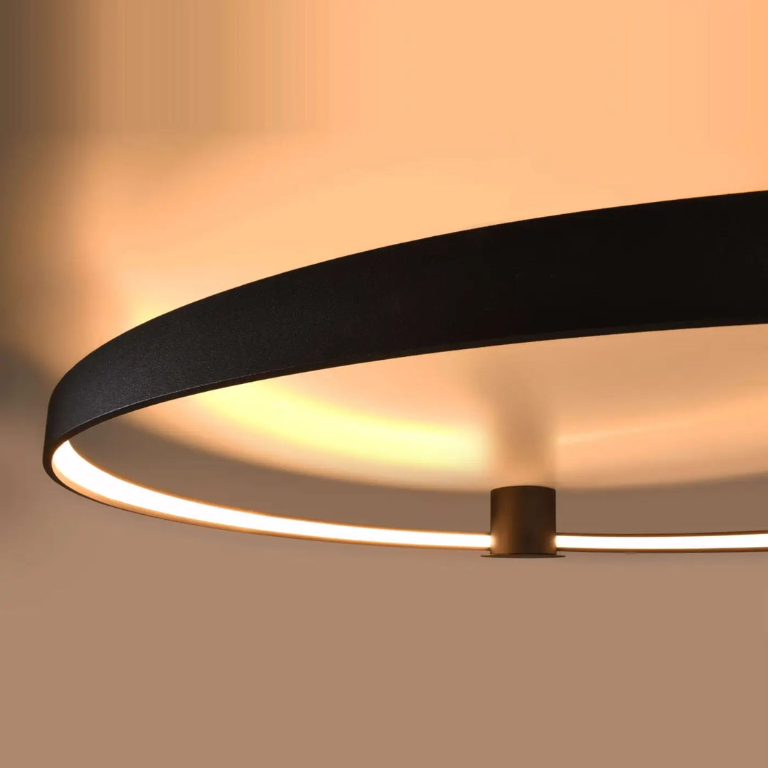 Luminaire plafonnier rio 78 noir avec modules led 3000k design unique pour un éclairage chaleureux moderne