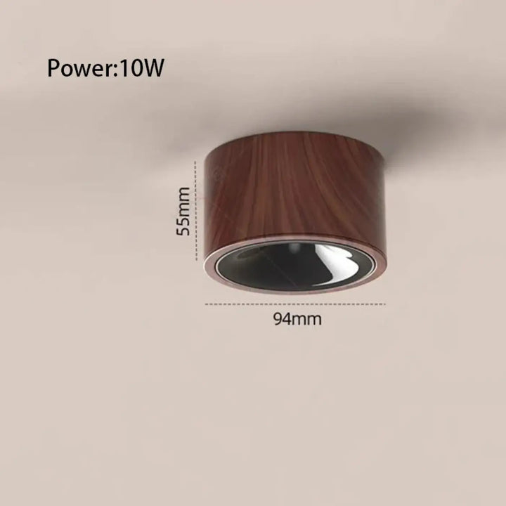 Luminaire plafonnier led avec finition aluminium marron chic
