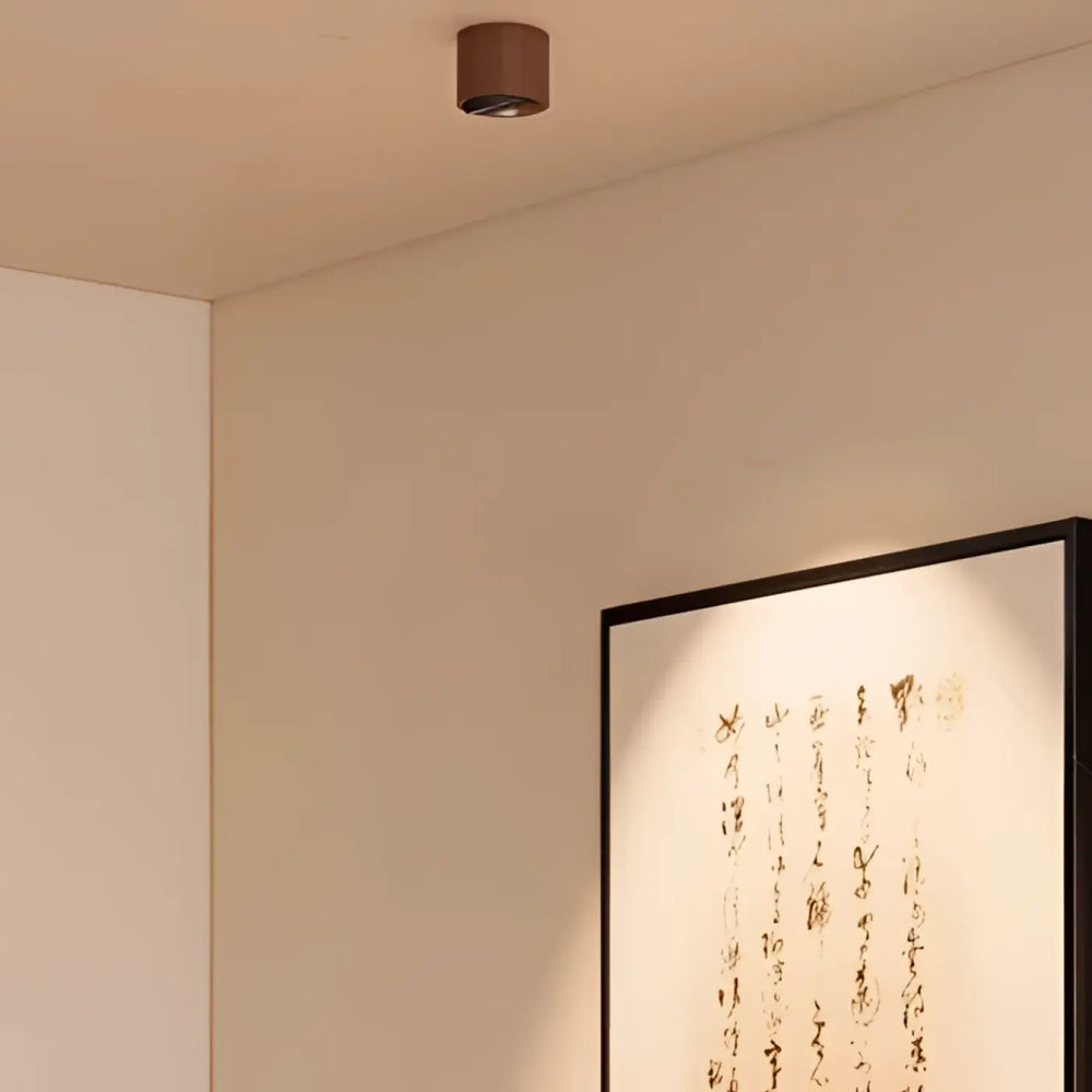 Luminaire plafonnier led avec finition aluminium marron chic