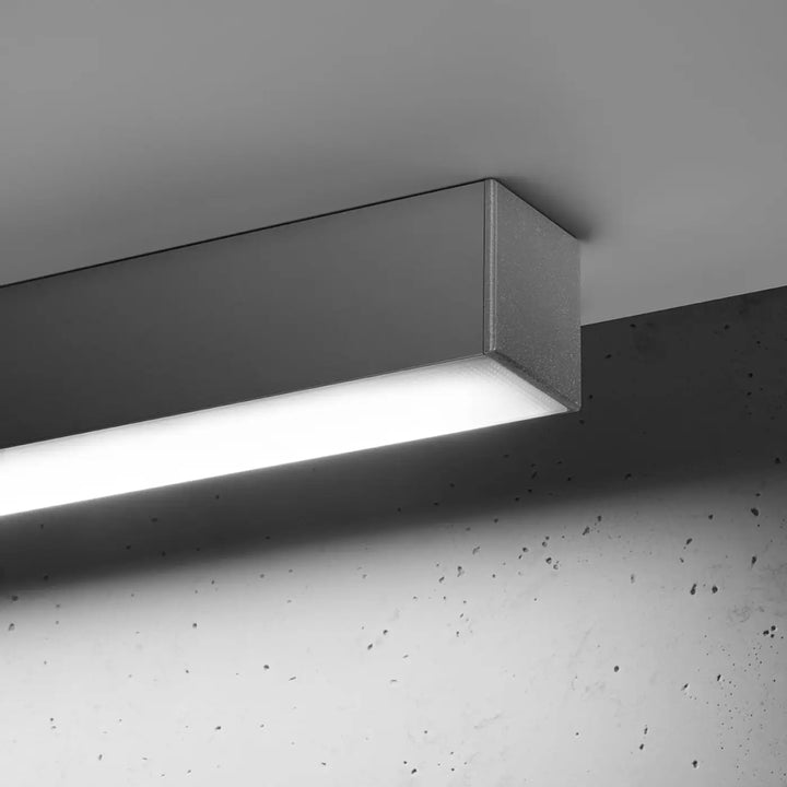 Luminaire plafonnier pinne 200 gris avec éclairage led intégré pour paramètres d’éclairage efficace en bureau à domicile