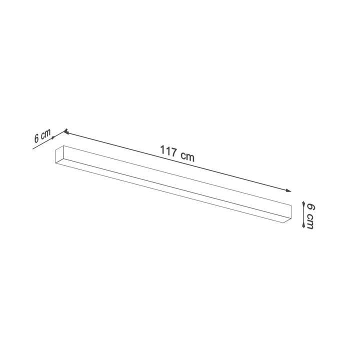 Luminaire plafonnier pinne 118 gris 117 cm avec module led 3000k pour paramètres d’éclairage précis collection pinne