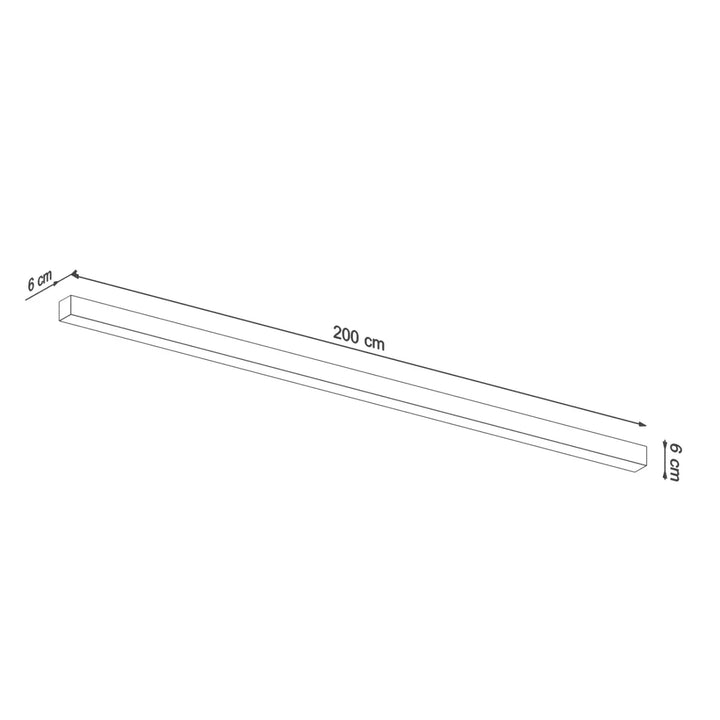 Luminaire plafonnier pinne 200 4000k blanc avec module led mince 200 cm de la collection pinne pour paramètres d’éclairage optimaux