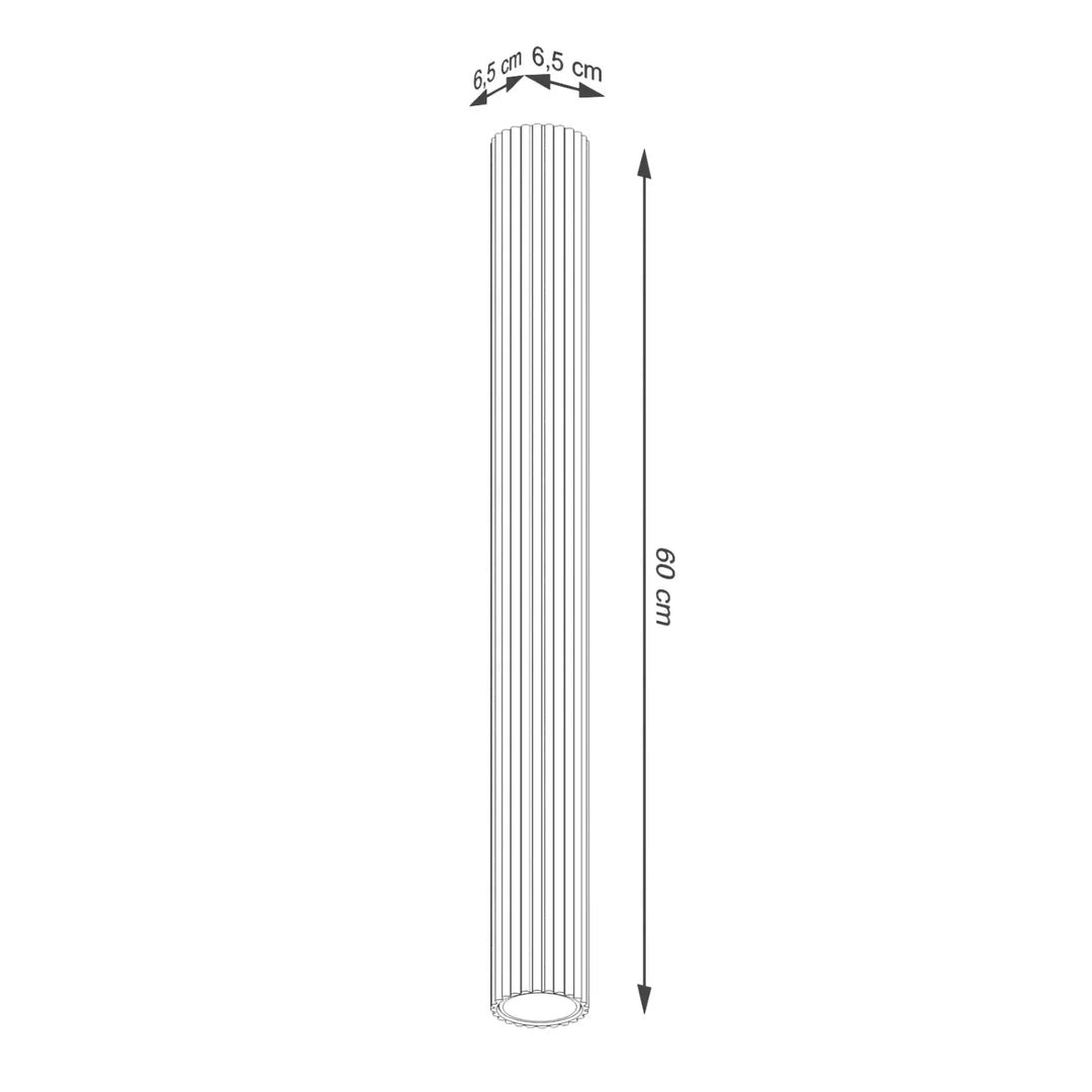 Luminaire plafonnier karbon allie 60 cm vert olive avec ampoules gu10 interchangeables design minimaliste et cylindrique
