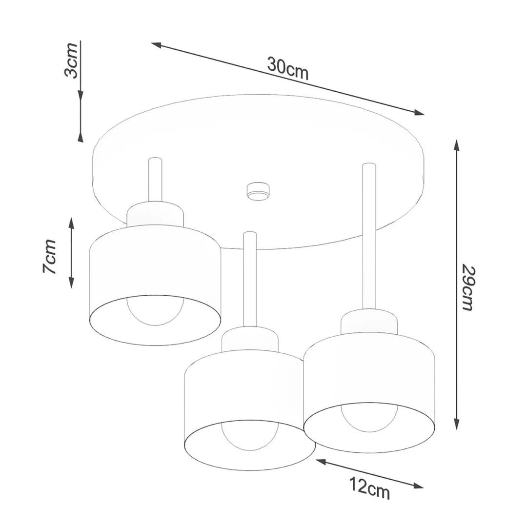 Luminaire plafonnier savar 3 noir avec trois abat-jours cylindriques conçu pour lampy z linii klasyka w najlepszym