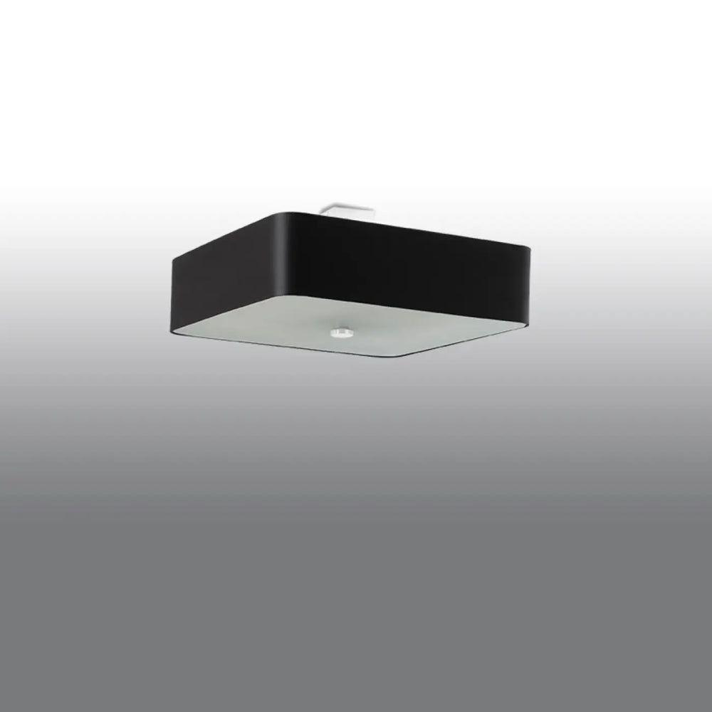 Luminaire plafonnier lokko 55 noir avec panneau en verre dépoli et contour distinct aux couleurs classique