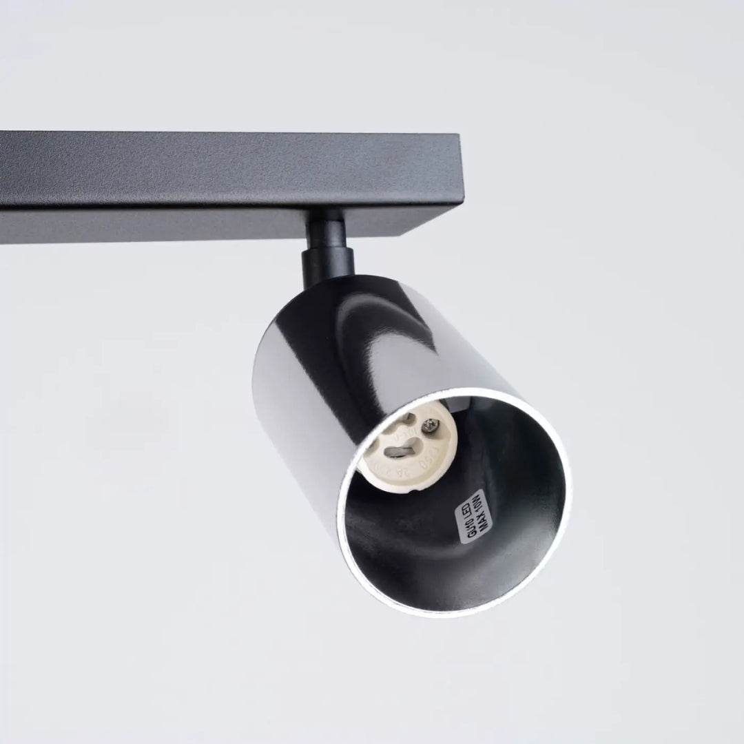 Luminaire plafonnier winx 6l en noir avec finition mate et douille e27 visible pour lampe winx allie design