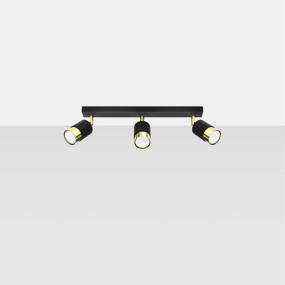 Plafonnier applique moderne nero 3 noir doré collection nero trois lumières design élégant totale liberté
