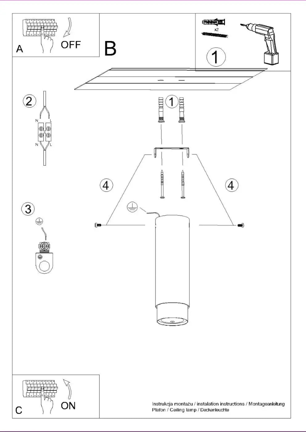 Le diagramme montre lassemblage dun luminaire plafonnier nero 22,5 noir doré au design moderne qui allie élégance