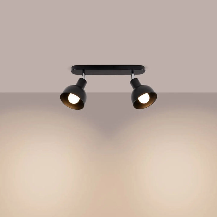 Luminaire plafonnier elba 2 noir avec finition mate noire et spots réglables pour minimalisme combiné à éléments subtils