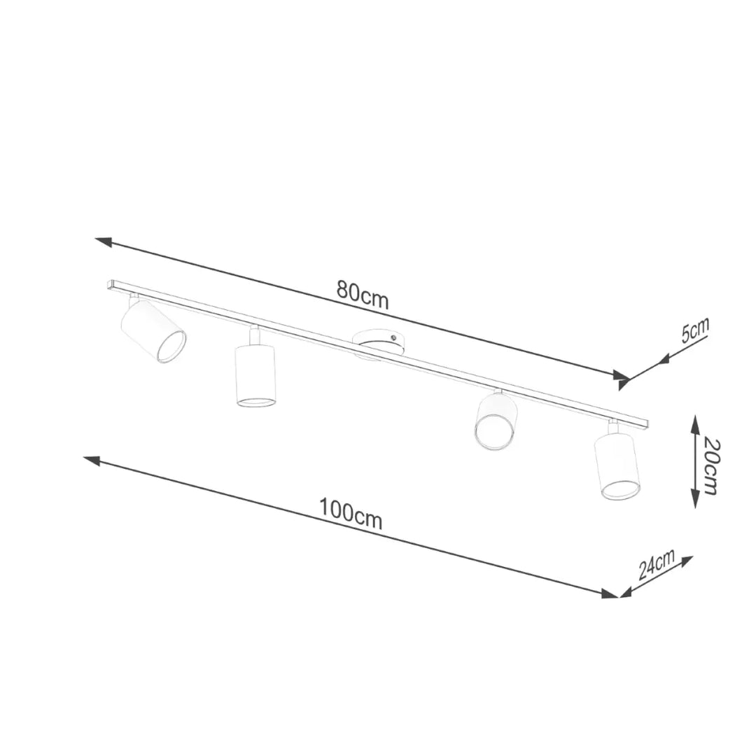 Luminaire plafonnier lemmi 4l noir avec quatre spots réglables en forme minimaliste de la gamme lampes lemmi
