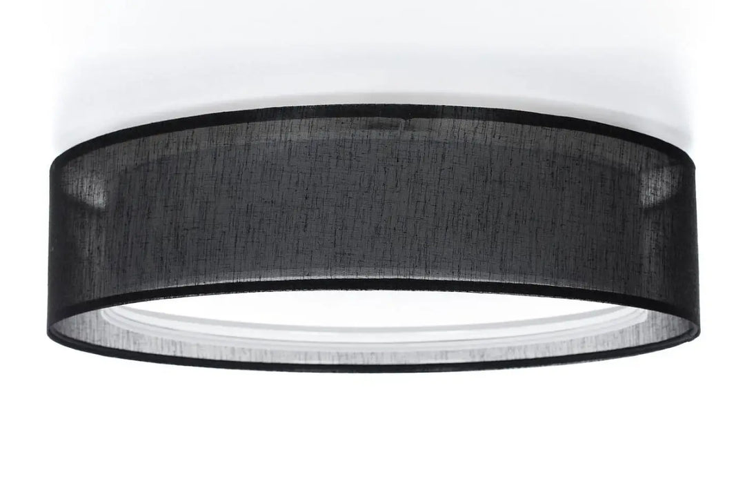 Luminaire plafonnier noir en tissu sheer noir avec design moderne et épuré pour plafonnier noir contemporain puro