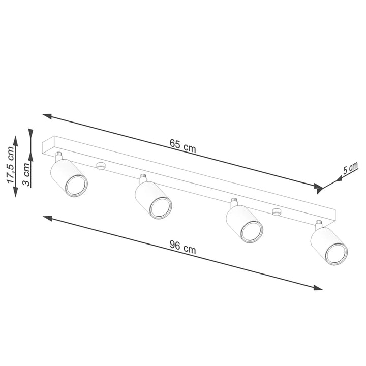 Plafonnier verdo 4 blanc en métal avec quatre spots ajustables au design moderne pour un éclairage ciblé