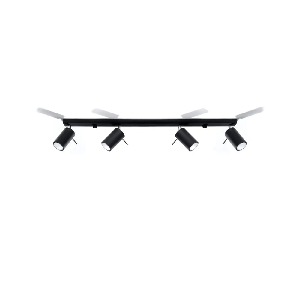 Luminaire plafonnier ring 4l noir avec bras réglables en finition matte pour une ambiance intérieure en demi-obscurité chaleureuse