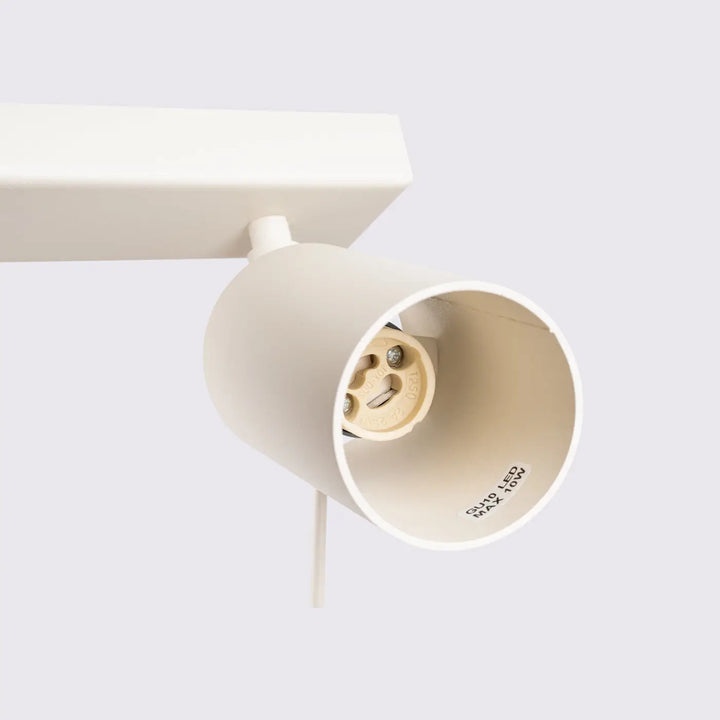 Luminaire plafonnier ring 2 beige en forme cylindrique minimalisme moderne avec eclairage flexible et douille e27 exposed