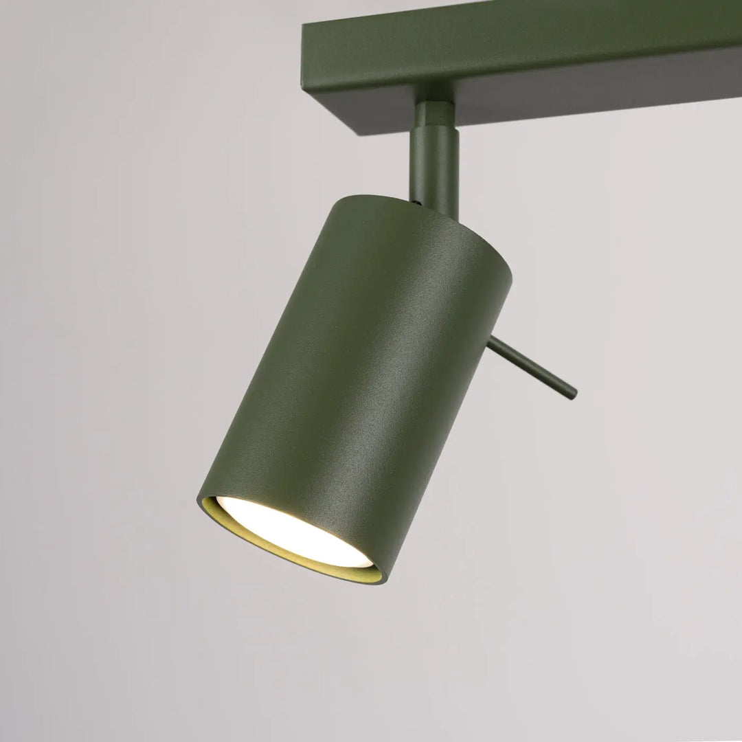 Luminaire plafonnier ring 3l vert olive avec bras ajustable en aluminium mat pour un éclairage flexible minimalisme moderne