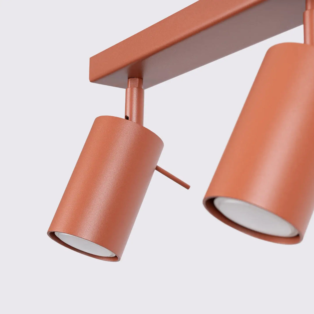 Luminaire plafonnier ring 3l rouge ochra en cuivre avec finition mate et éclairage flexible pour minimalisme moderne