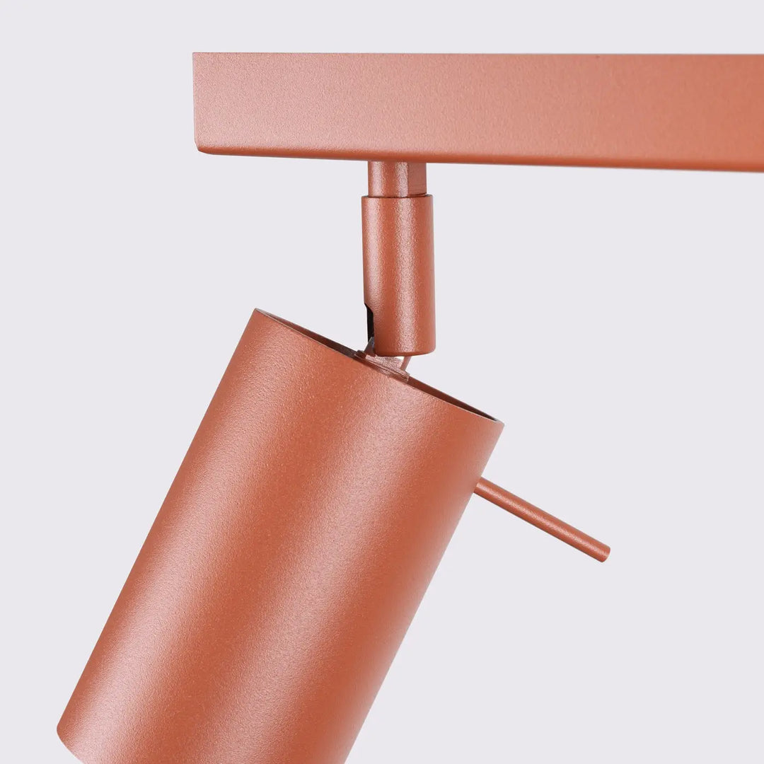 Luminaire plafonnier ring 3l rouge ochra en cuivre avec finition métallique mate et éclairage flexible design minimalisme moderne