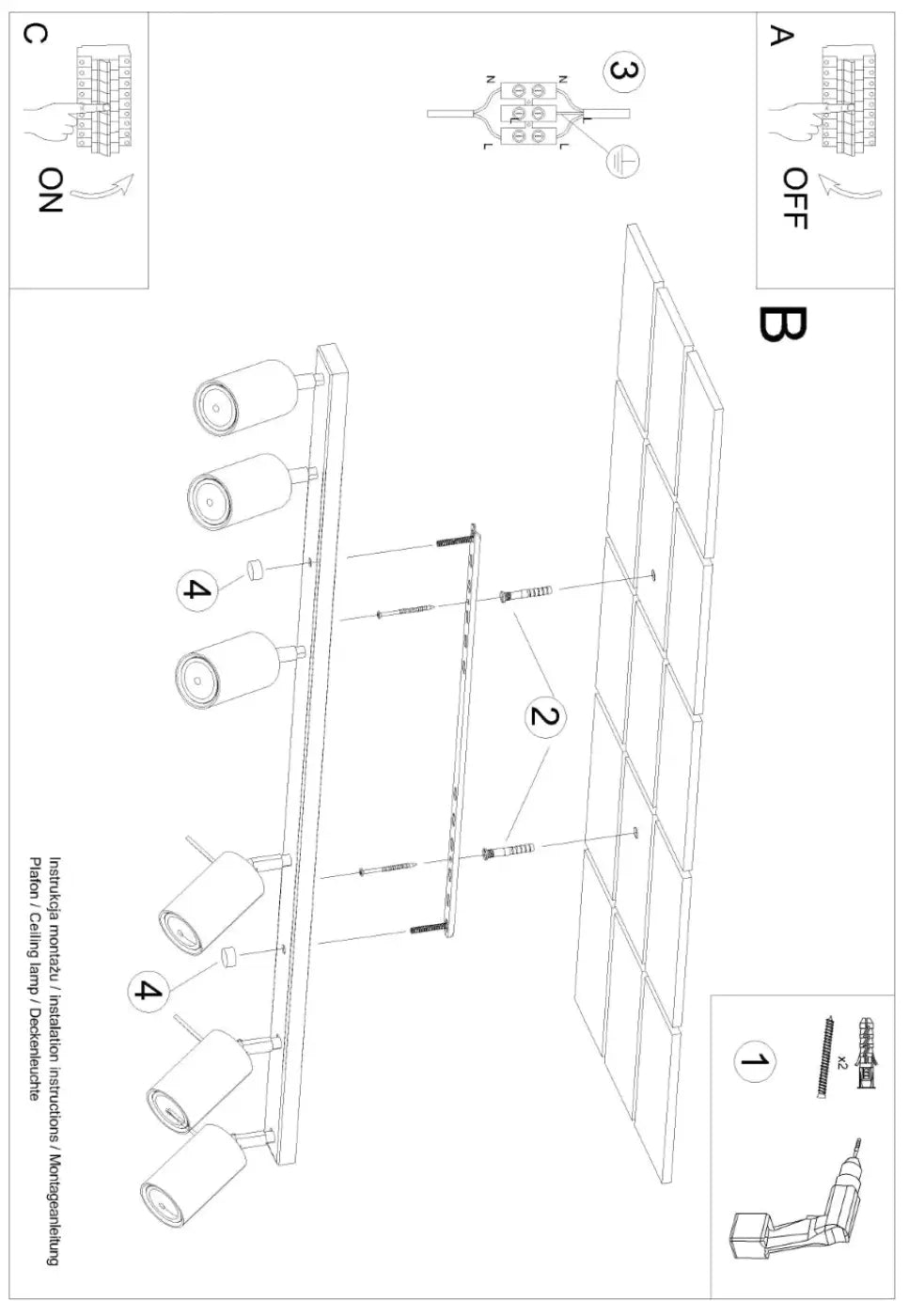 Diagramme dinstallation dune lampe ring plafonnier rouge ochra avec éclairage flexible minimalisme moderne
