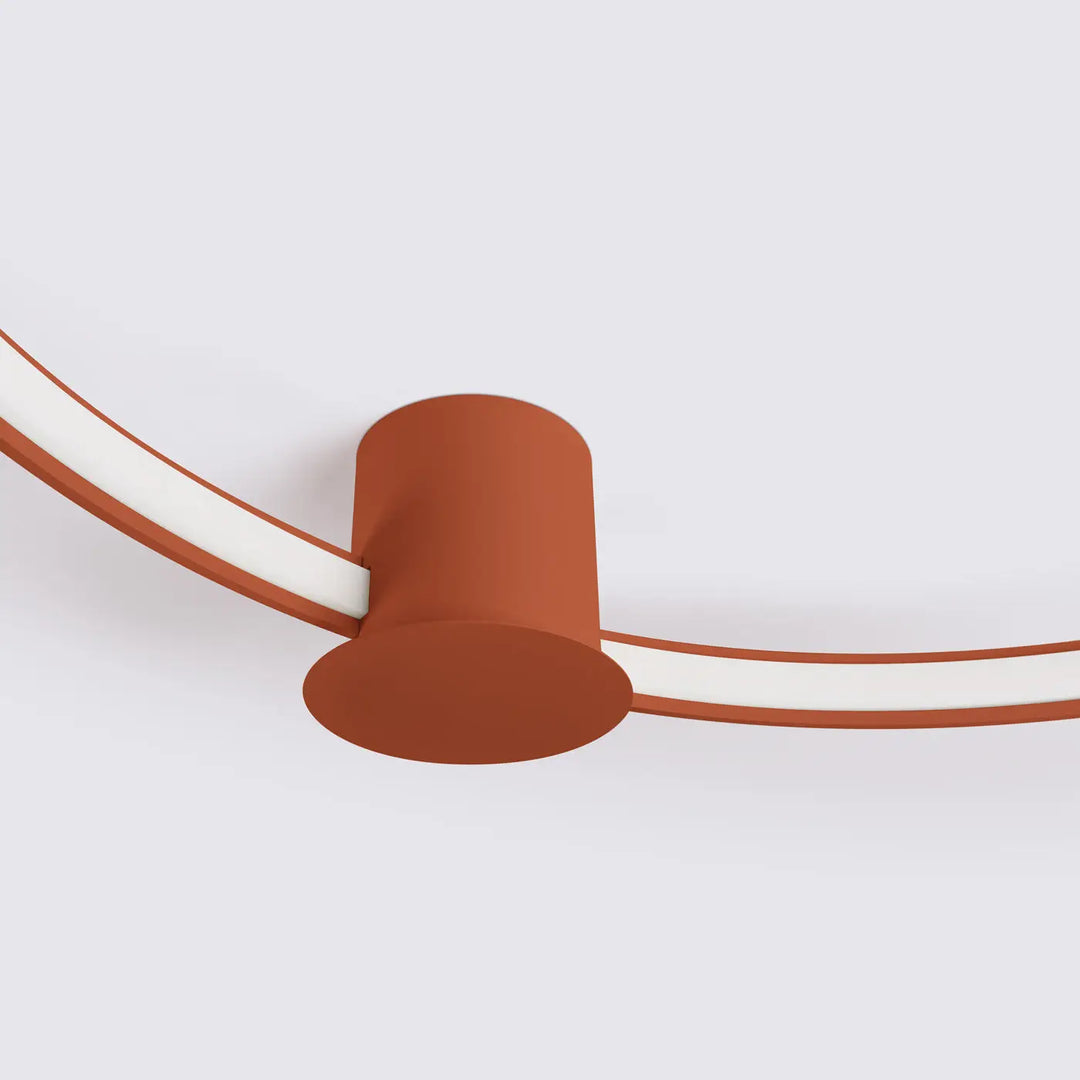 Luminaire plafonnier rio 110 rouge ocre terracotta design moderne cylindre minimaliste collection rio