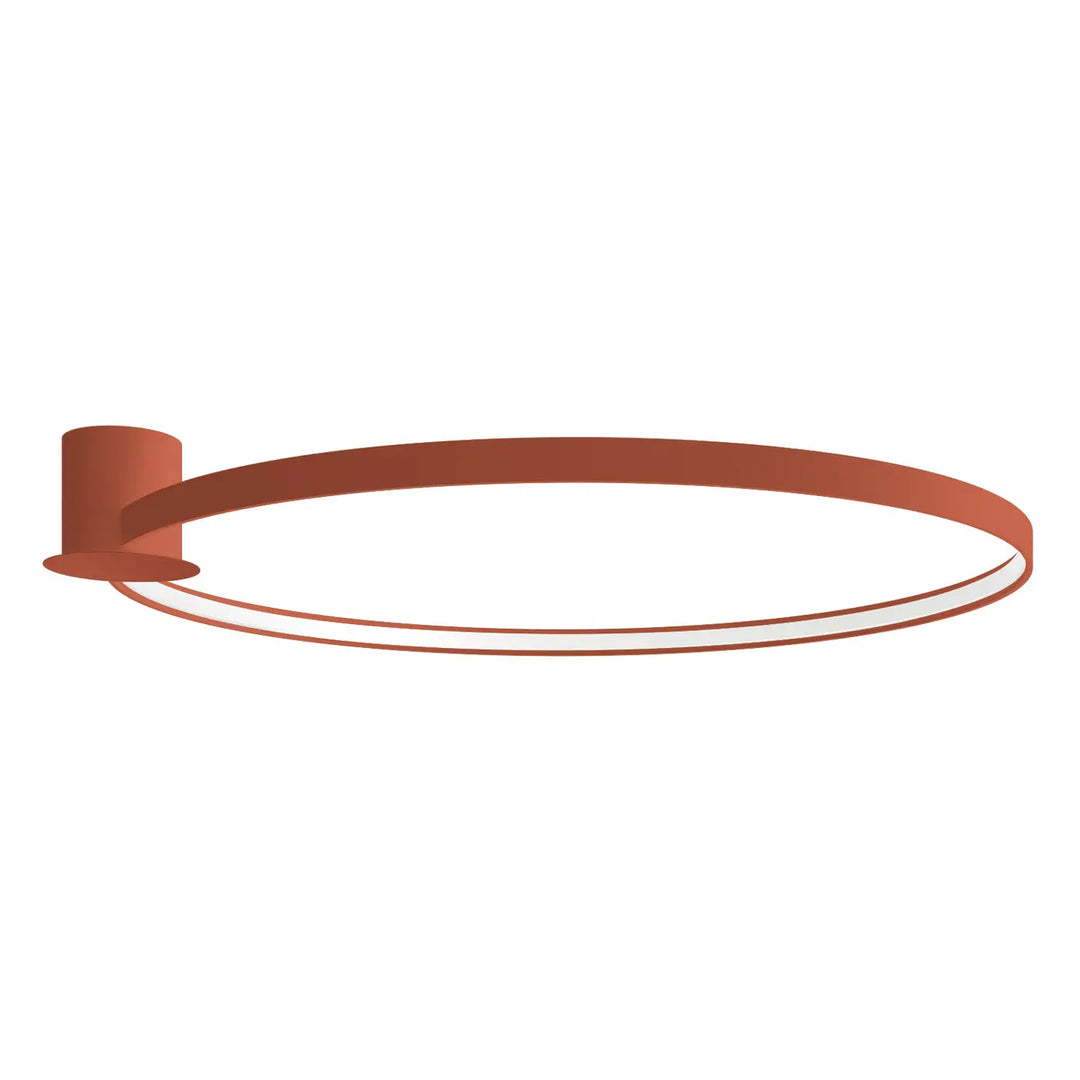 Luminaire plafonnier cuivre design moderne collection rio avec éclairage led intégré 4000k rouge ocre