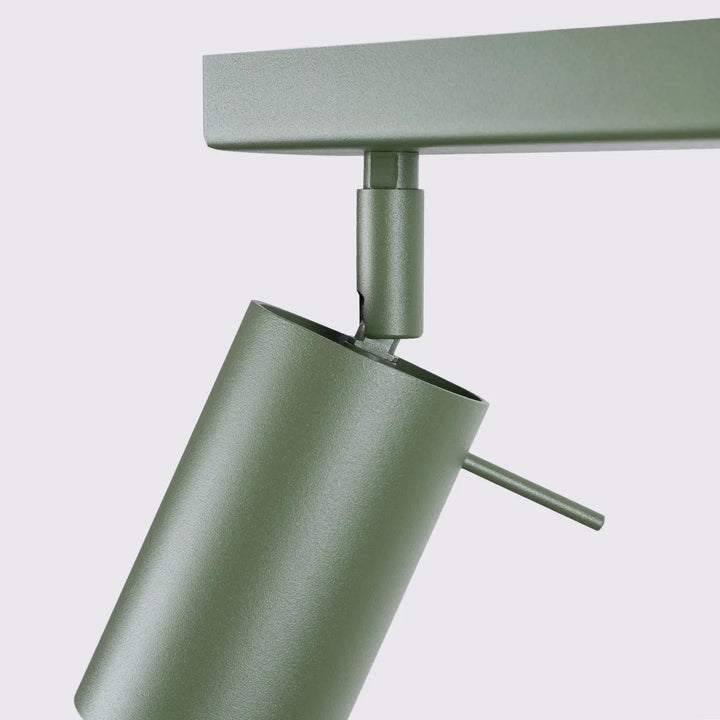 Olive green matte cylindrical lampe ring track light with minimalisme moderne and éclairage flexible design