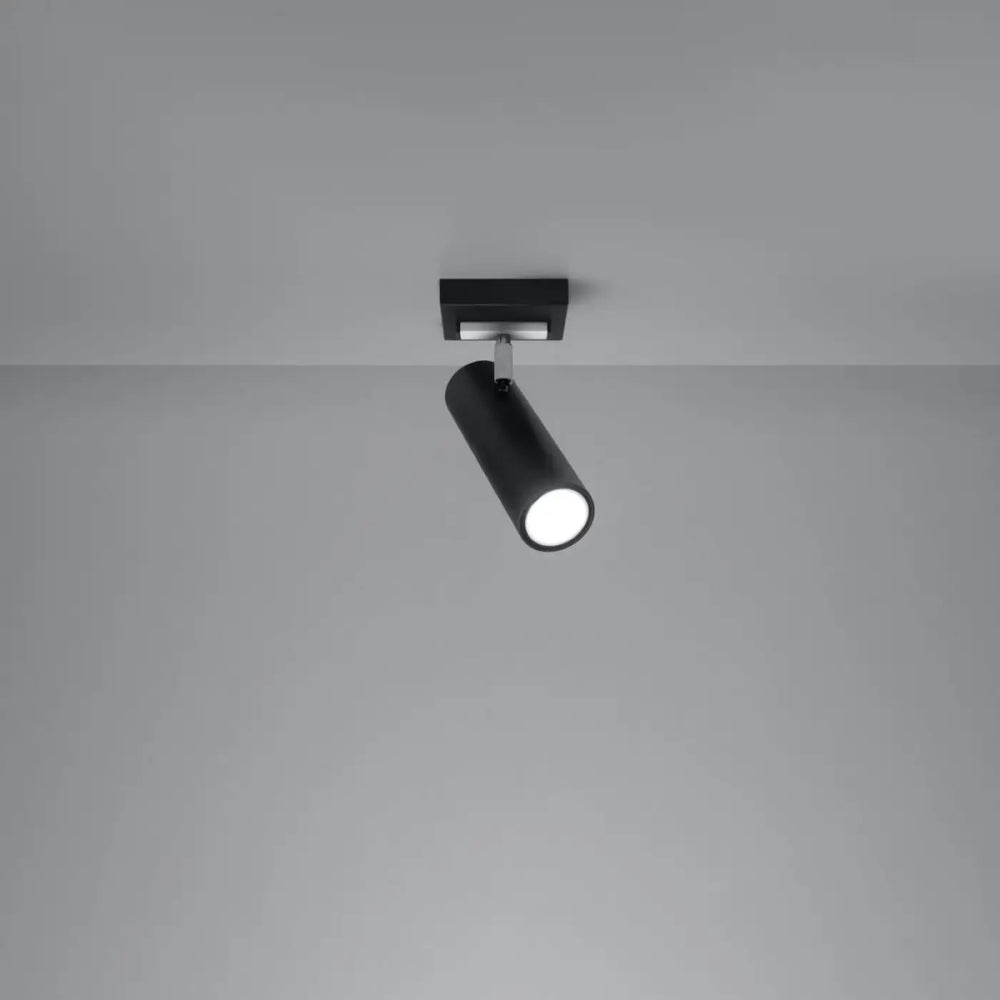 Plafonnier Direzione 1 noir à spot orientable en acier