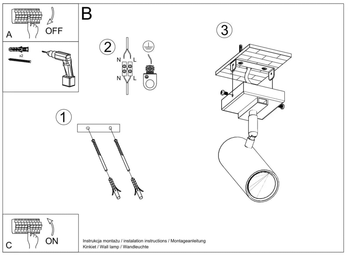 Schéma d'installation du luminaire