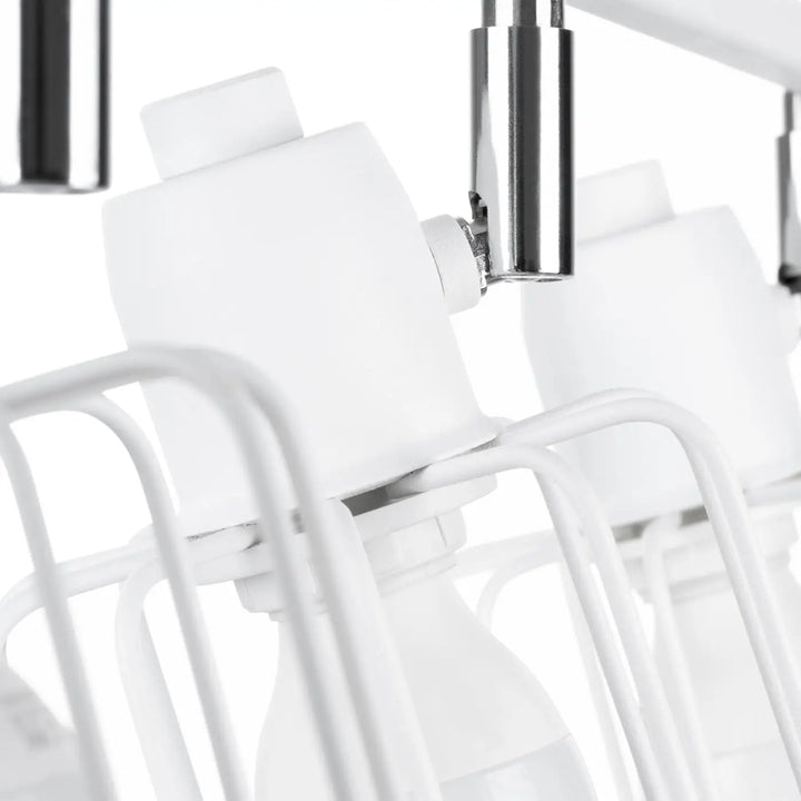 Capsules blanches en plastique avec bouchons filetés métalliques argentés pour luminaire plafonnier beluci 3 de la collection beluci style loft et appliques murales