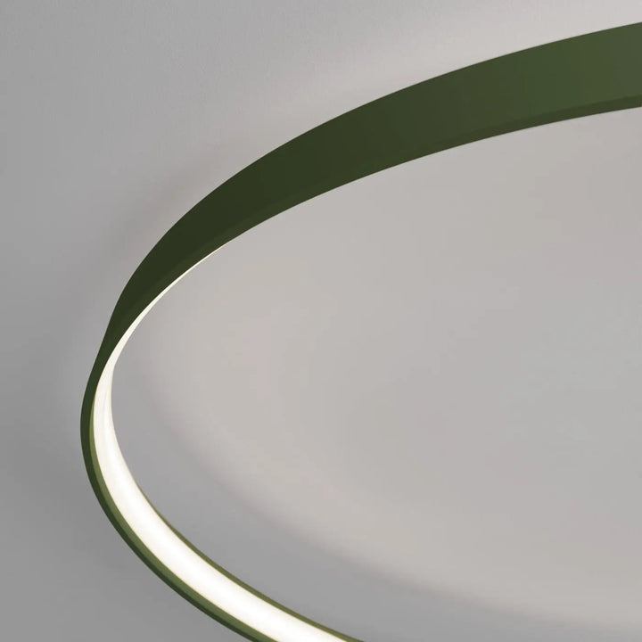 Luminaire plafonnier olive vert collection rio design moderne led circulaire 4000k pour intérieur contemporain